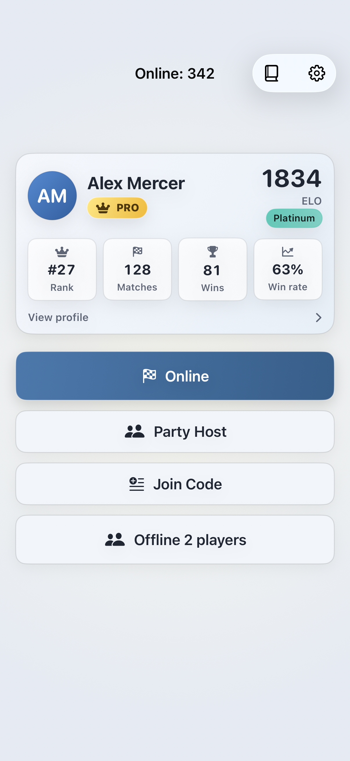 Gomoku Party lobby screen on iPhone
