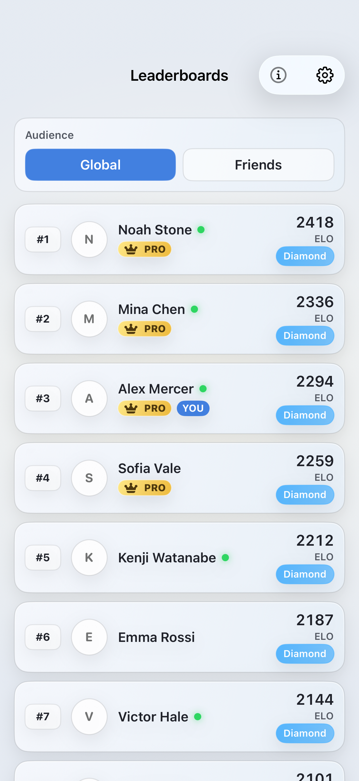 Gomoku Party leaderboard on iPhone