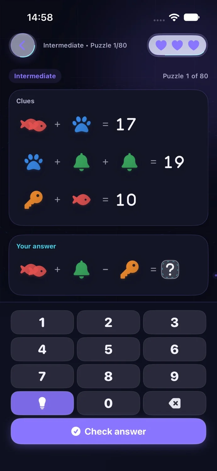 EQ Puzzle — Ikonos egyenletek