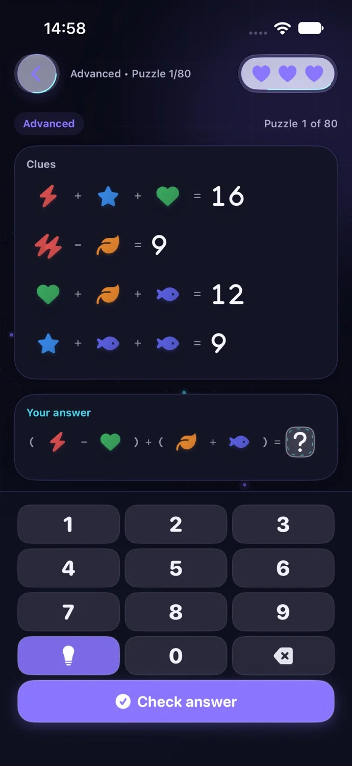 EQ Puzzle — Egyenletfeladvány